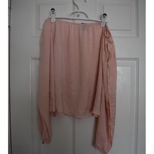 Blush Off the Shoulder top with cut out sleeves